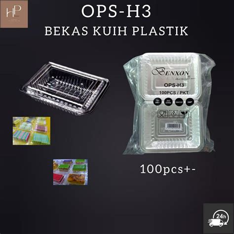 Benxon Ops H Disposable Plastic Clear Food Box Bakery Tray Bekas