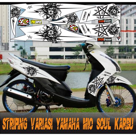 Jual Striping Variasi Yamaha Mio Soul Karbu Old Sticker Medusa Polet