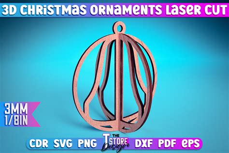 3d Christmas Ornaments Laser Cut Svg Graphic By The T Store Design · Creative Fabrica