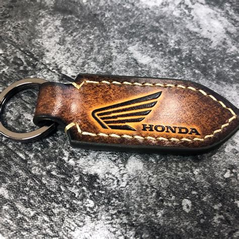 Honda leather keychain honda keychain motorcycle | Etsy