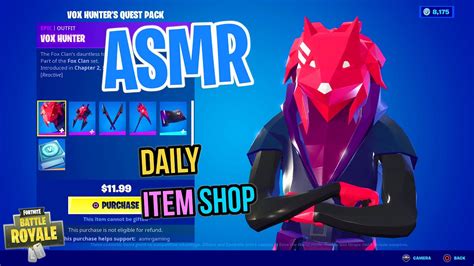 Asmr Fortnite New Vox Hunter Skin Pack Daily Item Shop 🎮🎧 Relaxing Whispering 😴💤 Youtube