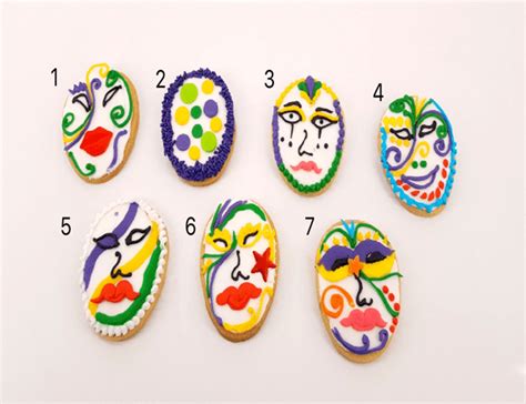 Mardi Gras Face Decorated Cookies – Moeller's Bakery