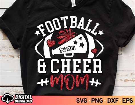 Football And Cheer Mom Svg Cheer Megaphone Svg Football Mom Svg