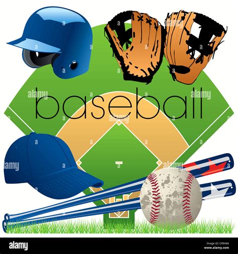 Baseball equipment set Stock Photo - Alamy