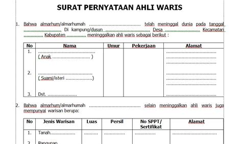 Detail Contoh Surat Pembagian Harta Warisan Tanah Koleksi Nomer