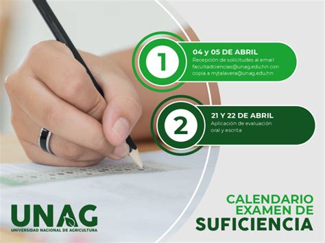 Calendario Examen De Suficiencia Abril Unag