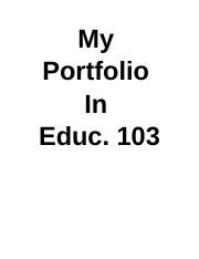 My Portfolio Docx My Portfolio In Educ Professionalism I Can Say