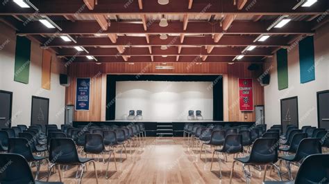 School Auditorium with Wooden Ceiling | Premium AI-generated image