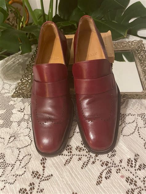 Bally Mens 10us Toriel Burgundy Red Leather Blind Bro Gem