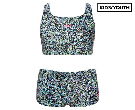 Speedo Girls Piece Allover Boyleg Bikini Set Multi Catch Co Nz