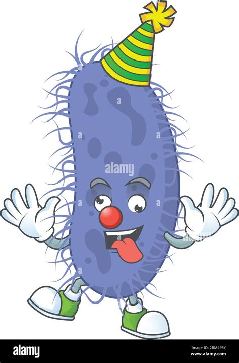 Amusing Clown Salmonella Typhi Cartoon Character Mascot Style Vector