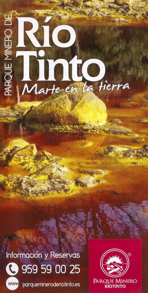 Folleto del Parque Minero de Río Tinto Marte en la Tierra Huelva