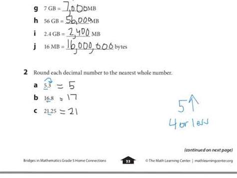 Bridges In Mathematics Grade Answer Key Use Numbers Or Labeled