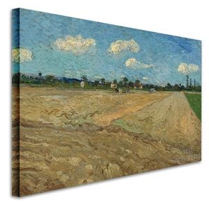 Vincent Van Gogh Ploughed Fields Canvas Gallery Wrapped Or