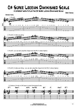 C Super Locrian Diminished Scale Ways To Play By Danny Crocome Music