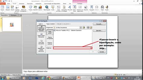 Como fazer uma hiperligação no powerpoint YouTube