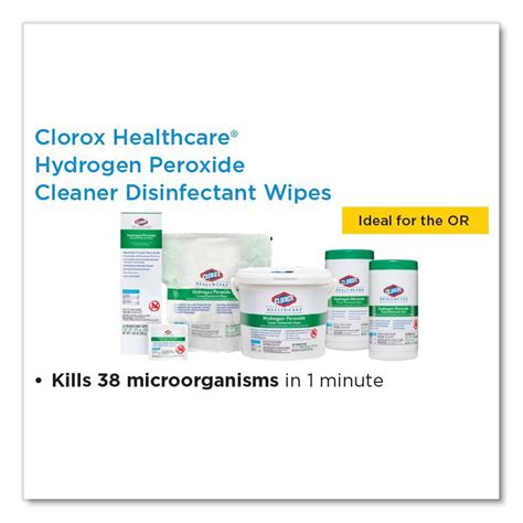 Clorox Healthcare® Hydrogen Peroxide Cleaner Disinfectant Wipes 12 X 11 Unscented White 185