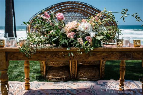 Beautiful Bride And Groom Sweetheart Table For A Boho Chic Wedding