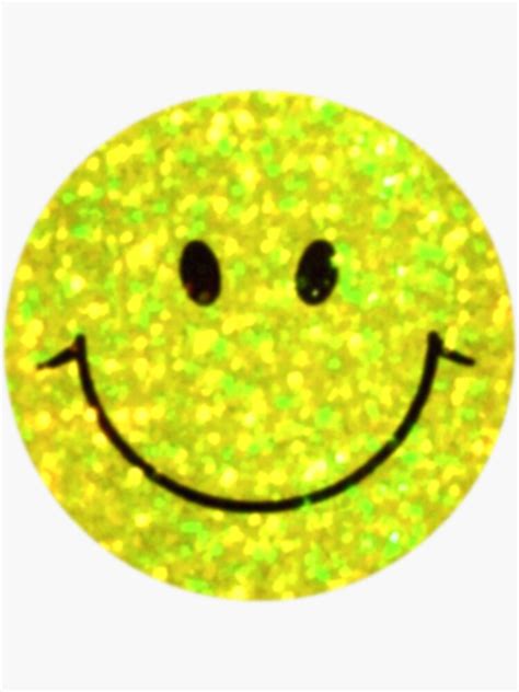 90S Glitter Smiley Face Sticker Sticker For Sale By ChelsiaDawn23