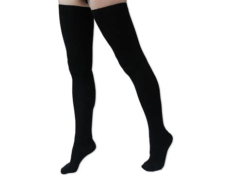 Extra Long Black Tall Thigh High Socks Etsy Australia