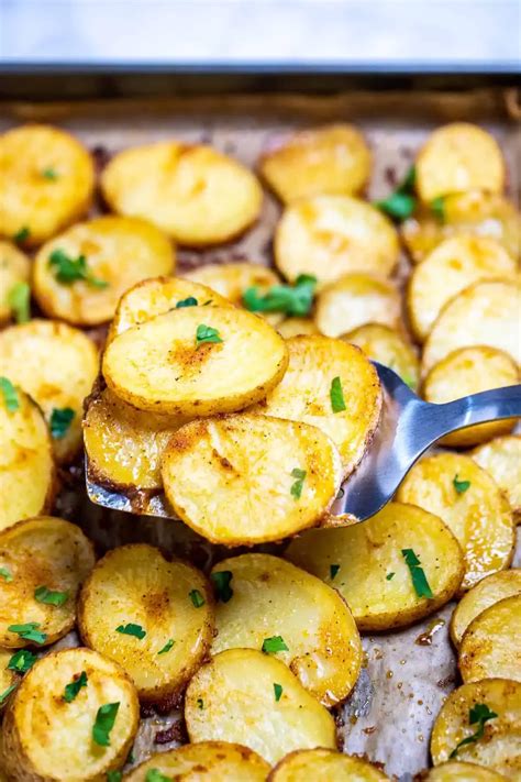 baked potato slices   easy side dish   yukon gold