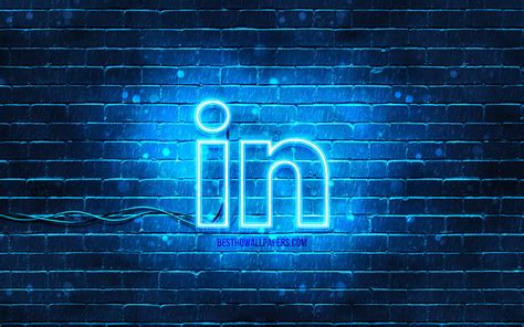 4K free download | LinkedIn blue logo blue brickwall, LinkedIn logo, social networks, LinkedIn ...