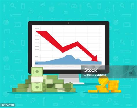 Vetores De Dinheiro De Perda Em Gráficos De Computador Estoques