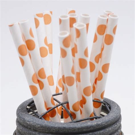 Orange Paper Straws Etsy