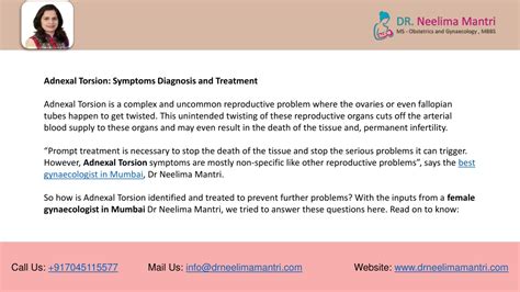 PPT - Adnexal Torsion: Causes, Symptoms, Diagnosis and Treatment | Dr ...