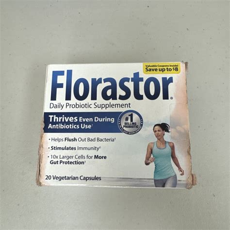 T Florastor Daily Probiotic Supplement 20 Ct Vegetarian Capsules Exp 01