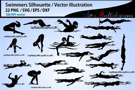 Swimmers Svg Silhouette Bundle Graphic By Arcs Multidesigns Creative