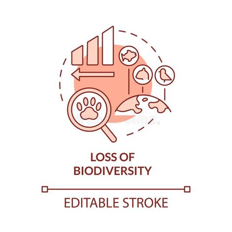 Loss Of Biodiversity Red Concept Icon Stock Vector Illustration Of