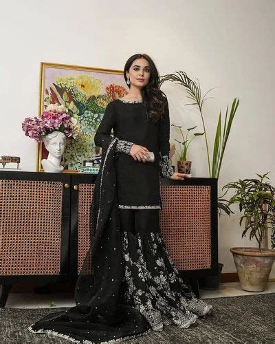 Fulpari New Fancy Designer Black Color Indian Sharara Suit Foux