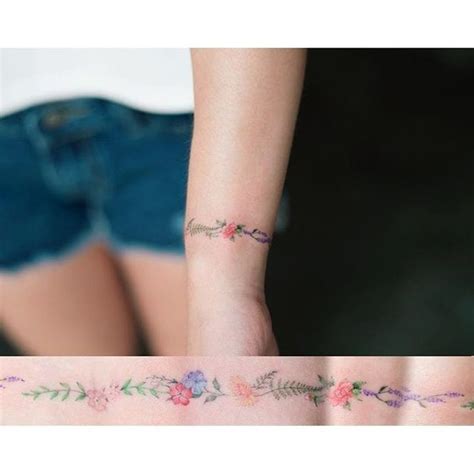 Wrist Bracelet Tattoo, Band Tattoo, Ankle Tattoo, Flower Wrist Tattoos ...