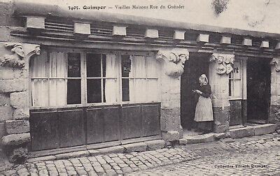 Carte Postale Ancienne Cpa Quimper Vieilles Maisons Rue Du Gueodet