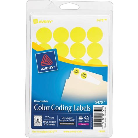 Avery 34 Round Color Coding Labels