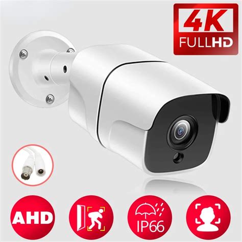 LCACAJZ 8MP AHD Camera Face Detection Outdoor 4K Security Camera Metal