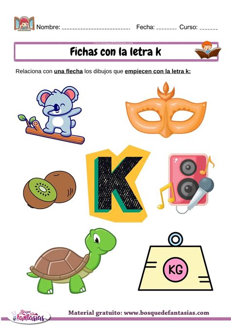 Relacionar Con Dibujos Letra K Juegos Infantiles