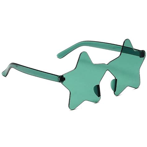 Star Shaped Transparent Party Glasses In Green Colour