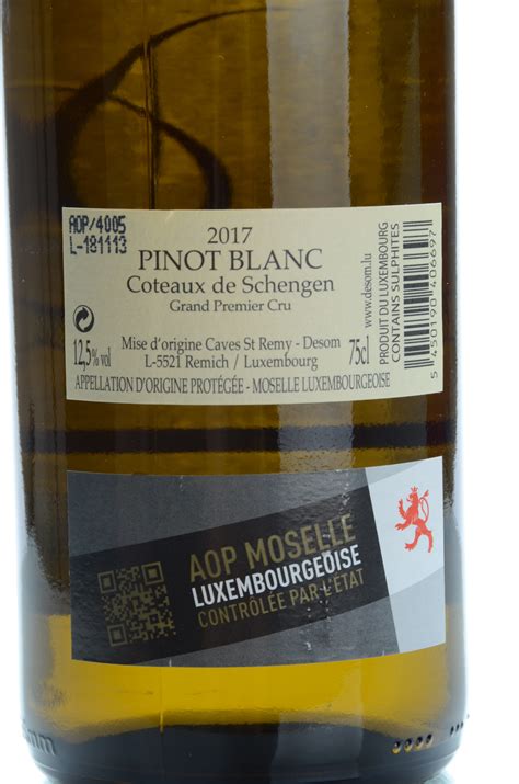 Desom Pinot Blanc Coteaux De Schengen Le Grain Noble