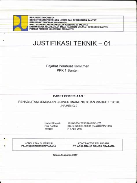 Justifikasi Teknis Jalan