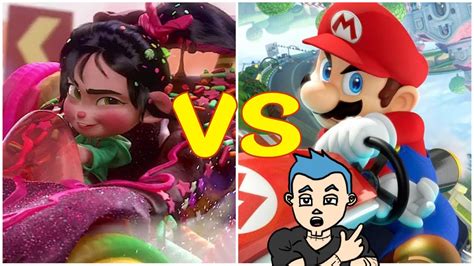 Mario Vs Vanellope Super Fight Wreckitralph Youtube