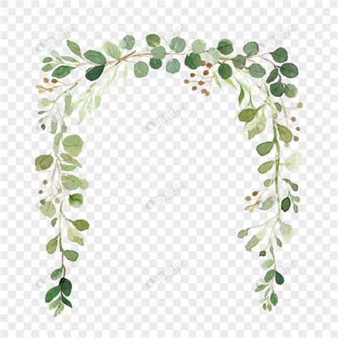 Watercolor Clip Art Border Greenery