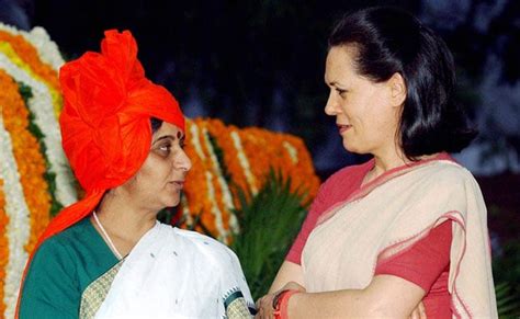 Feel Her Loss Greatly Sonia Gandhi Writes To Sushma Swarajs Husband