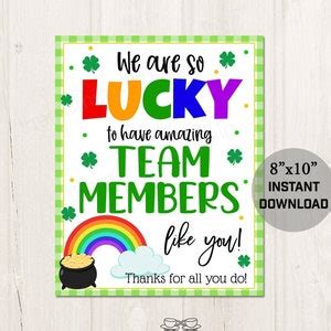 Printable We Are So Lucky To Have Awesome Team Members Like Etsy