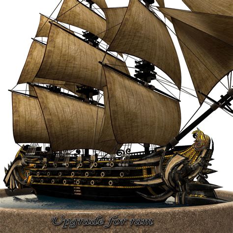 3D Model Pirate Ship VR AR Low Poly CGTrader