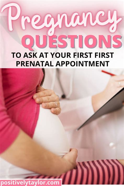 Must Ask Questions At First Prenatal Appointment Free Printable