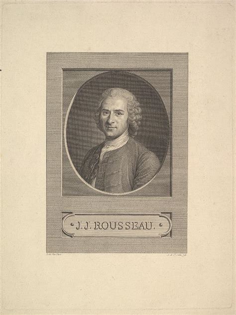 Portrait Of Jean Jacques Rousseau Drawing By Augustin De Saint Aubin