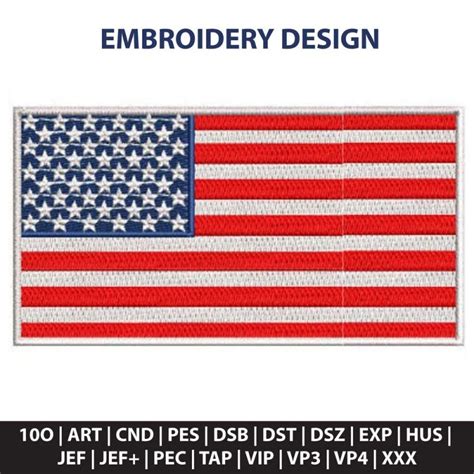 American Flag Machine Embroidery Design USA Flag Embroidery Design