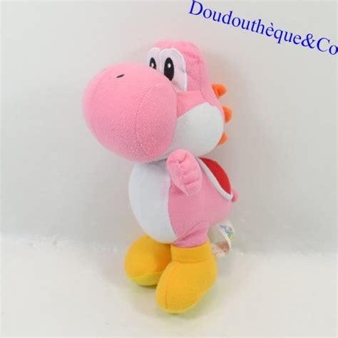 Peluche Yoshi SUPER MARIO Nintendo Rose Debout 18 Cm SOS Doudou